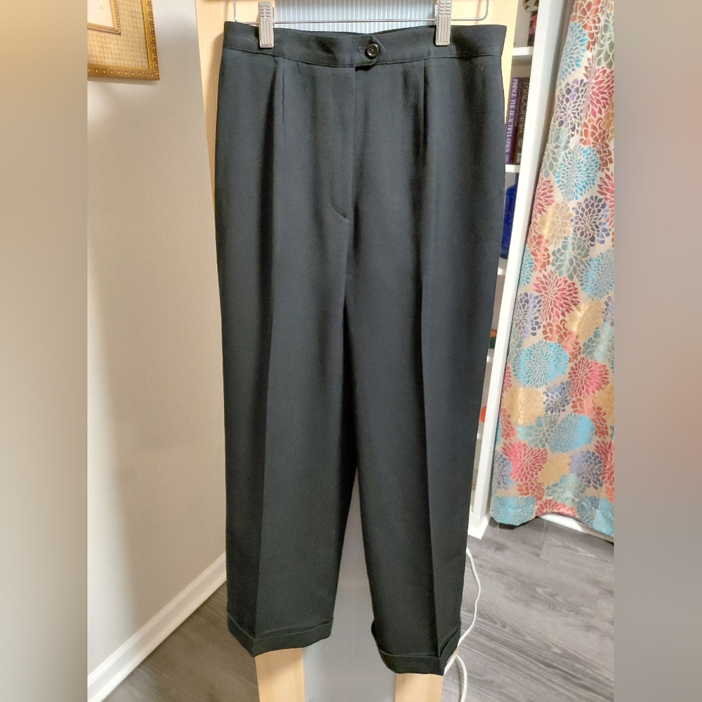 Ralph Lauren Black Straight-Leg Dress Trousers